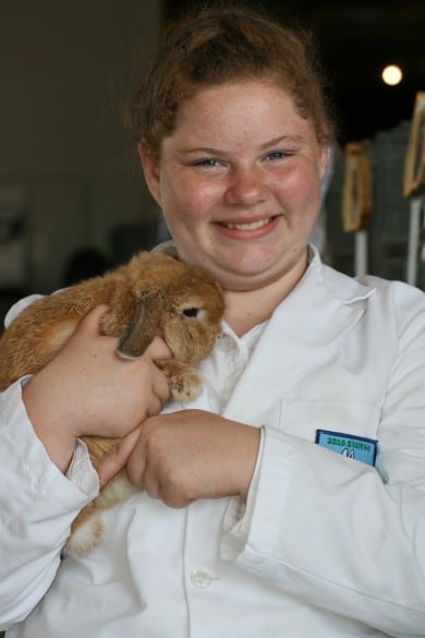 File photo. Baily Welshans and her Holland lop bunny