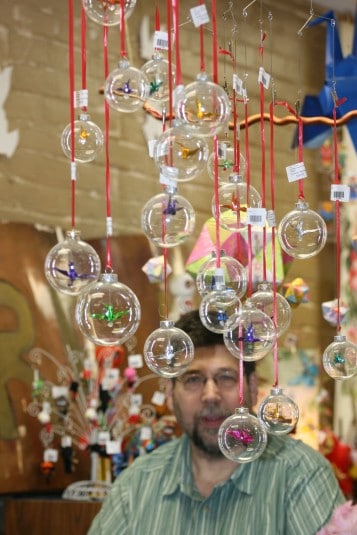 Pretty hanging balls inside The Global Marketplace.