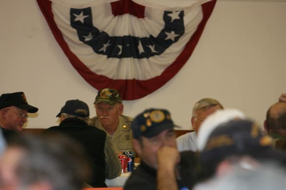 Veterans gather at the Chelsea Community Fairgrounds for a special dinner.