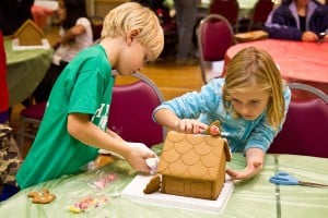 Courtesy file photo by Burrill Strong. Gingerbread house making.