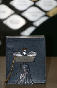 Special glass angel given to family members.