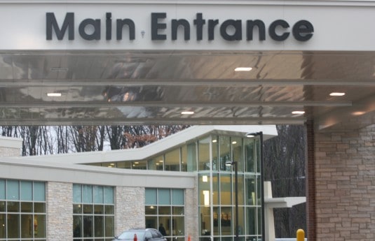 A look at the new main entrance of Chelsea Community Hospital.