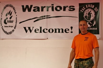 File photo. Mike Trester inside his self-defense studio.