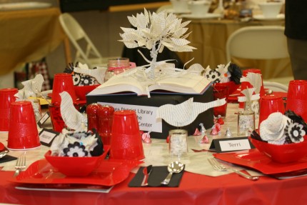 File photo. "Black, White and Read All Over" from a previous Senior Center Festival of Tables.