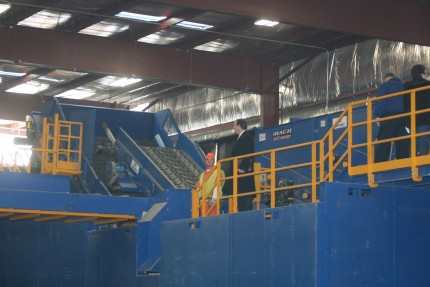 File photo. A look at the new single-stream recycling operations inside WWRA.