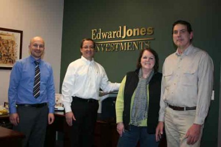 Steve Wolters and Ed McClellan of Edward Jones Investments, Cindy and Randy Coleman of Jimmie Johns.