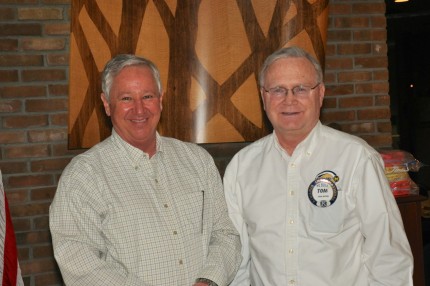 Mark Hergenreder of the Chelsea Athletic Boosters and Tom Ritter, current Kiwanis Club President.