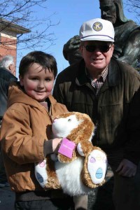Laim Guthrie, 5 1/2, was one of two grand prize winners and won a large stuffed bunny.
