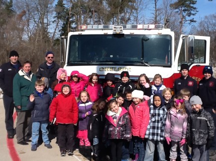 Students from Mrs. Flanery's second-grade class were rewarded for their good behavior by a visit from the Chelsea firefighters and a pizza party earlier this week.