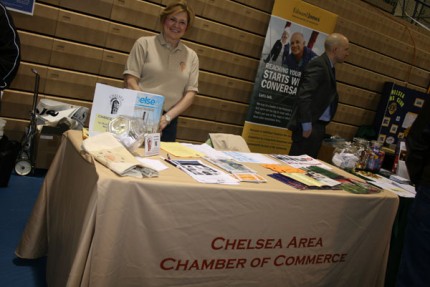 Patti Schick from the Chelsea Chamber of Commerce at the Chelsea Spring Expo.