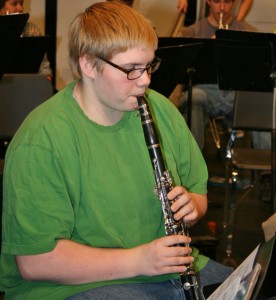Becca Whitesall on clarinet.