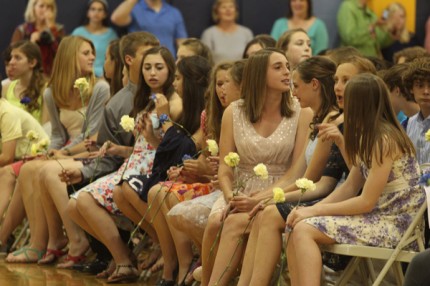 Eighth-graders seated for the ceremony.