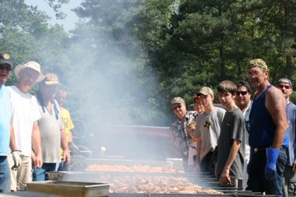 File photo of the chicken cookers at the annual July 4 American Legion chicken BBQ.
