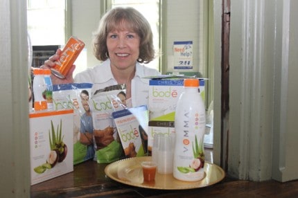 Judy Usher, a brand partner for Vemma, was one of a number of woman small business owners at the Ladies Expo at The Depot last week.