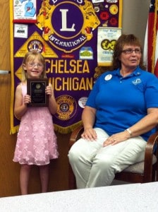 Izabel Bloomensaat named Lion Cub of the Year for her work with the Chelsea Lions Club.