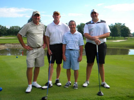 The 1st place foursome including James Housler, Howdy Holmes, Mike Kaslik and Chris Strong