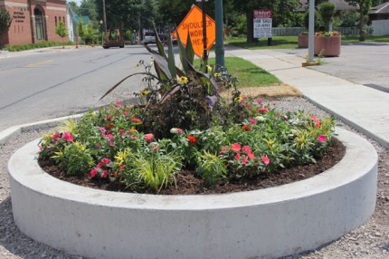 Chelsea Garden Club members planted this new planter on Wednesday. 