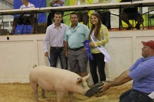 Jacob Kern and his reserve champion hog. 