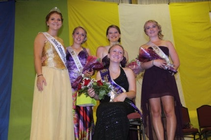Morgan Kern (center) is your 2013 Chelsea Community Fair Queen. From left 2012 Fair Queen Courtney Cook, Emily Morris, Katie Hicks and Kelsey Olberg.