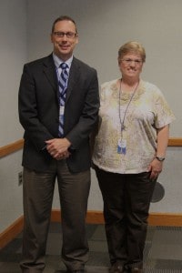 Mike Kapolka and new teacher Martha Waldo.