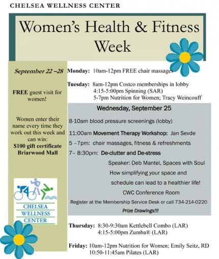 Sept. 22-28: Women's Health and Fitness Week at the Wellness Center ...