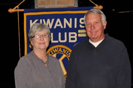 Courtesy file photo by John Knox. Pictured are Kiwanis Club President Mary Schroer and Chelsea Senior Center Board President Jim Randolph.