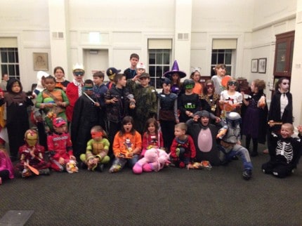Courtesy photo from Rosie Brodeur. A group photo from the recent Chelsea District Library Halloween party.