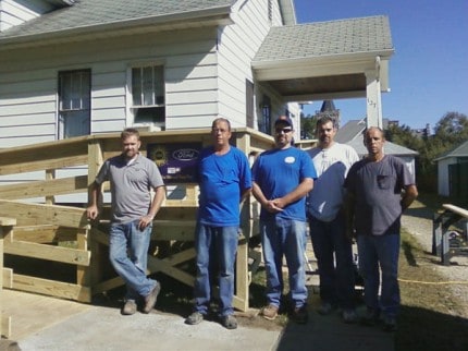 Courtesy photo of volunteer crew who built a ramp for an 85-year-old Chelsea resident. 