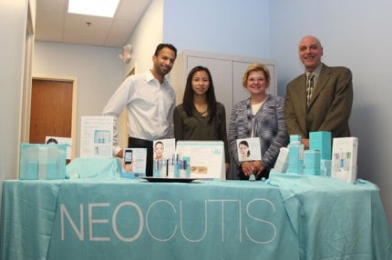 Dr. Anil Singal, Vu Singal, Patti Shick and Bruce Szcodronski stand behind the product line that's sold at Adult and Pediatric Dermatology.