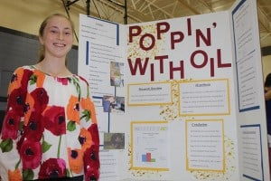 Hannah Adkins and her science project.