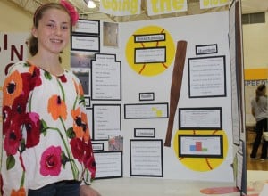 Madison Adkins and her science project.