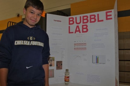 Zach Yeakey and his science project.