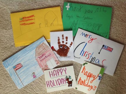 Courtesy photo of some of the hand-made cards that were made for veterans and our troops. 