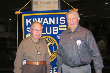 Pictured here are Dr. Costas Kleanthous and Kiwanis Member Joe Scheuring.