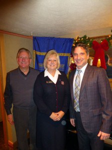Courtesy photo. Pictured left to right are Gary Zenz, president elect and Darlene Howard, volunteer coordinator for The Salvation Army and Rotary President Bill Harmer.