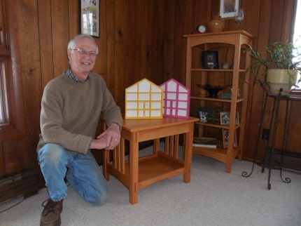 Wood projects, including colorful shadow boxes and a mission-style end table of red oak made by Dan Teare of Chelsea, will be among the items at the Feb. 22 silent auction. Much of the wood for Teare’s projects comes from trees felled on his property on Werkner Road in Chelsea. 