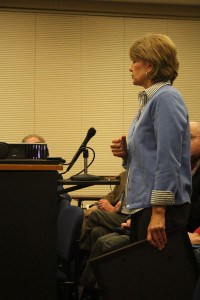 Joanne Ladio speaks to the Chelsea City Council.