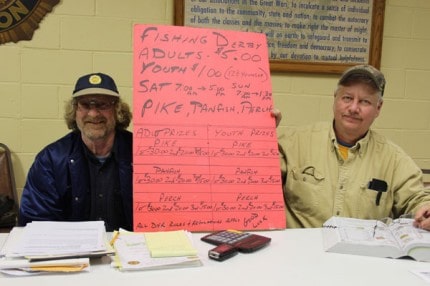 Co-chairmen John Beeman and Don Bell at a planning meeting for this year's 42nd Annual American Legion Post 31 Winter Carnival that starts Friday.