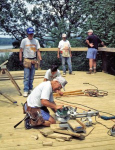 Courtesy photo. WNHA volunteers build the observation deck.