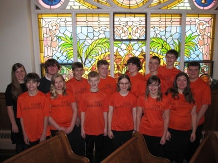 Courtesy photo. The Accidentals Youth Bell Choir and other youth who plan to go on a mission trip.