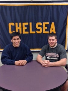 Courtesy photo. Shon Kuhn and Tyler Eckler signed letters of intent to play college football. 