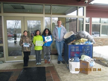 Courtesy photo. The scouts drop off all the supplies they collected at the Huron Valley Humane Society.