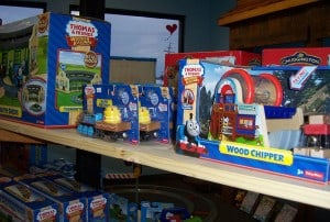 Photo by Lisa Carolin. Some of the items inside Little Conductor Toy Store.