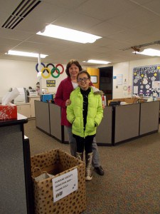 Courtesy photo. Victoria Clay and Lane Ching at North Creek Elementary School.