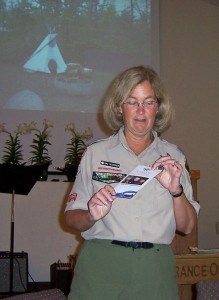 Photo by Lisa Carolin. Niki Wardner talks about scouting at a community breakfast Wednesday morning. 