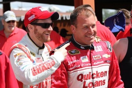Photo by Alan Ashby of Junior and Ryan Newman. Locals know that Newman has help fund camp repairs in Waterloo. 