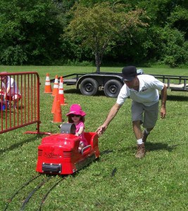 Photo by Lisa Carolin. Young visitors to History Fest were able to take a train ride provided by Little Conductors. 
