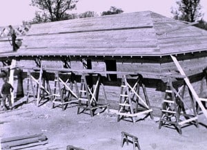 Courtesy photo. Constructing the dining hall at Mill Lake ODC.