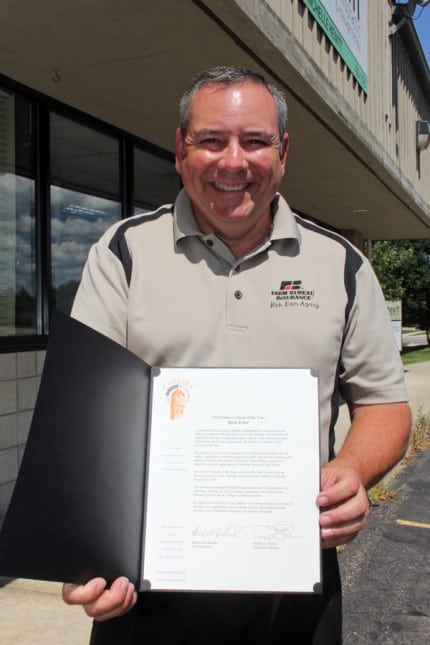 File photo. The 2014 Citizen of the Year Rick Eder with his certificate.