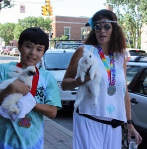 Even chickens and bunnies took part in the pet parade.